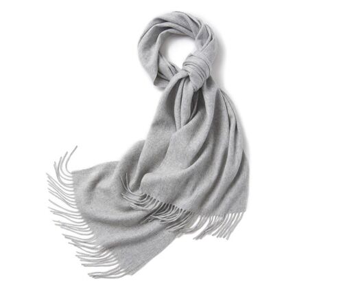 Woven Lambswool Scarf Light Grey