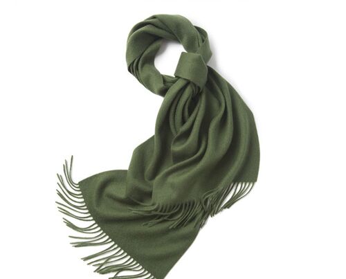 Woven Lambswool Scarf Hunting Green