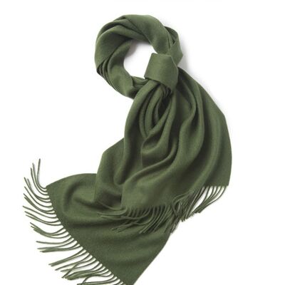 Woven Lambswool Scarf Hunting Green
