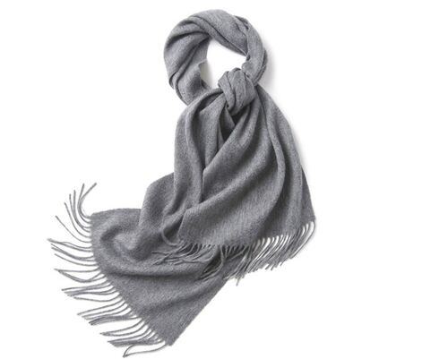 Woven Lambswool Scarf Grey