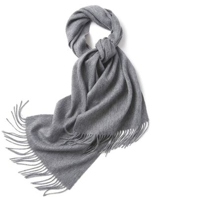 Schal aus gewebter Lammwolle Grau