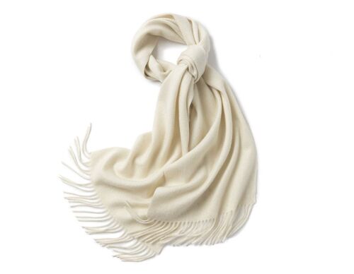 Woven Lambswool Scarf Woolwhite