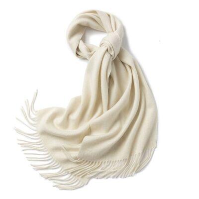 Woven Lambswool Scarf Woolwhite