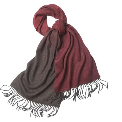 Echarpe Lambswool Dégradée Tissée Marron Rouge