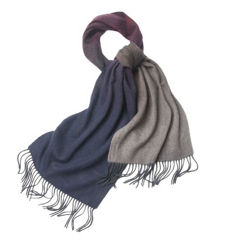 Degradé Lambswool Scarf Woven Navy Red Grey