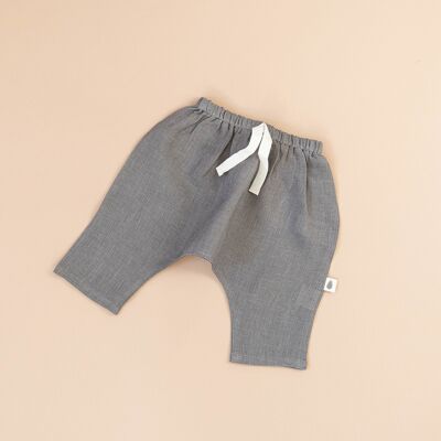Pantalones grises de lino