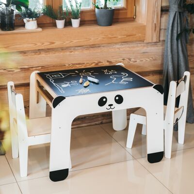 Ensemble Table et Chaise Panda - Blanc