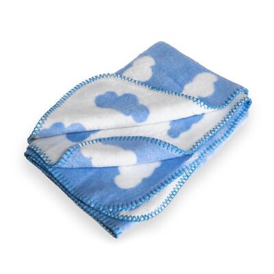 Reversible Cloud Fleece Blanket - Blue
