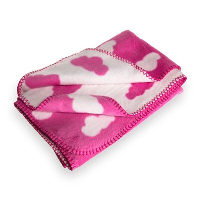 Reversible Cloud Fleece Blanket - Pink