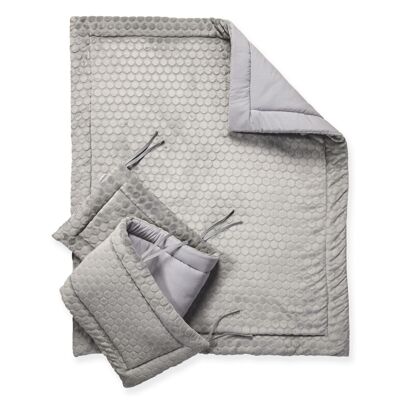 Marshmallow Cot/Cot Bed Quilt & Bumper Bedding Set - Grey