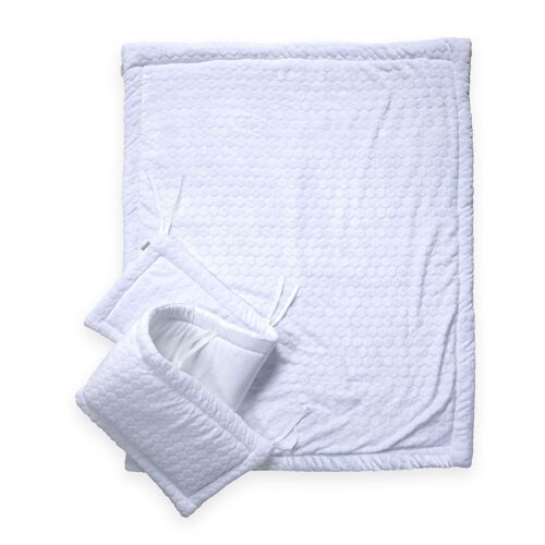 Marshmallow Cot/Cot Bed Quilt & Bumper Bedding Set - White