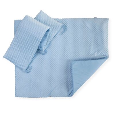 Dimple Cot/Cot Bed Quilt & Bumper Bettwäsche-Set - Blau
