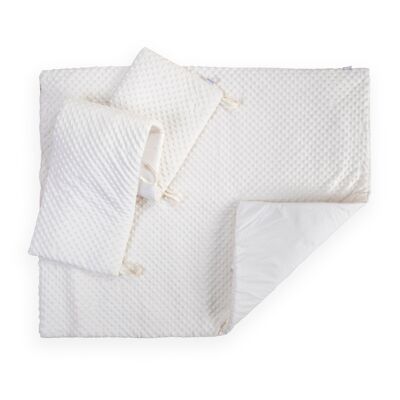 Dimple Cot/Cot Bed Quilt & Bumper Bettwäsche-Set - Creme