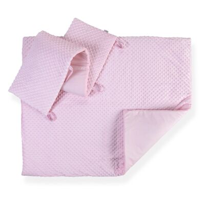 Dimple Cot/Cot Bed Quilt & Bumper Bettwäsche-Set - Rosa