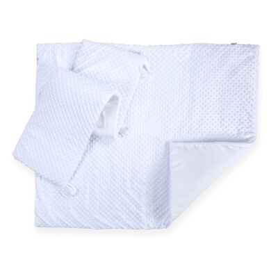 Dimple Cot/Cot Bed Quilt & Bumper Bettwäsche-Set - Weiß