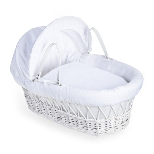 Cotton Dream White Wicker Moses Basket - White