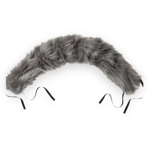 Universal Pushchair/Stroller Faux Fur Hood Accessory - Grey