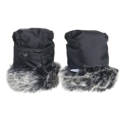 Universal Pushchair/Pram Faux Fur Mittens - Bear