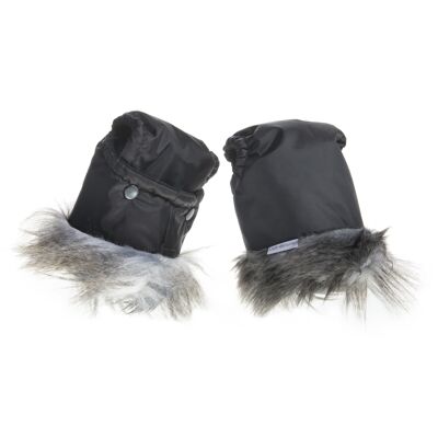 Universal Pushchair/Pram Faux Fur Mittens - Rabbit