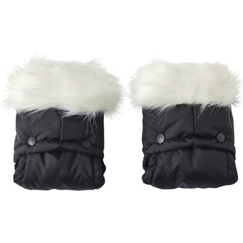 Universal Pushchair/Pram Faux Fur Mittens - White