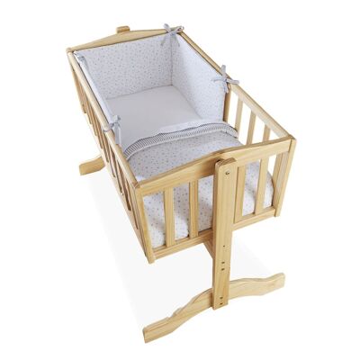 Stars & Stripes Crib/Cradle Quilt & Bumper Bedding Set - Grey