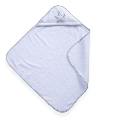 Asciugamano con cappuccio foderato argento - Bianco