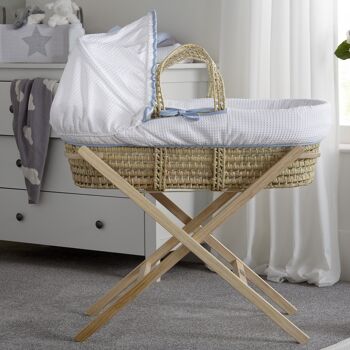 Over The Moon Palm Moses Basket - Bleu 6