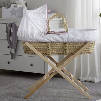 Over The Moon Palm Moses Basket - Bleu 8