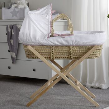 Over The Moon Palm Moses Basket - Gris 4