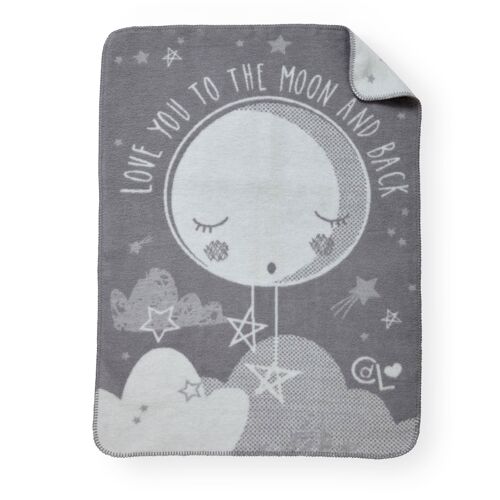 Over the Moon Fleece Blanket - Grey