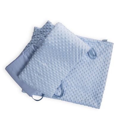 Dimple Crib/Cradle Quilt & Bumper Bedding Set - Blue