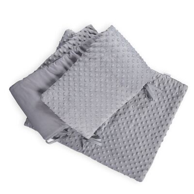 Dimple Crib/Cradle Quilt & Bumper Bedding Set - Grey