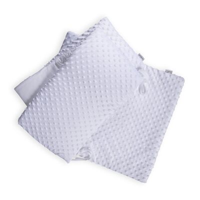 Dimple Crib/Cradle Quilt & Bumper Bedding Set - White
