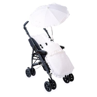 Broderie Anglaise White Pushchair Footmuff