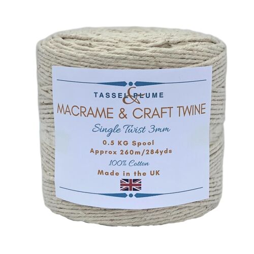 Macrame Cord Rope Twine | Single Twist 3mm x 260m