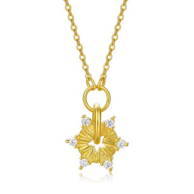 Self Badge Moissanite Stone Guidance Star Necklace Gold