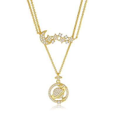 Saturn Necklace 18Ct Gold Plate