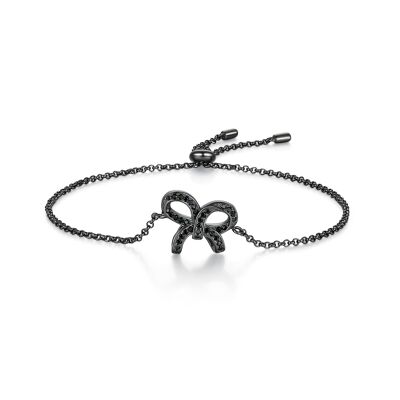 Bow-knot Bracelet Sterling Silver Black