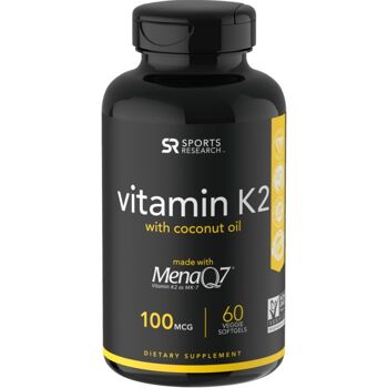 Vitamine K2 als MK-7 Mena Q7 100mcg 60 Gélules Végétales 1