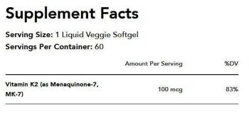 Vitamine K2 als MK-7 Mena Q7 100mcg 60 Gélules Végétales 4