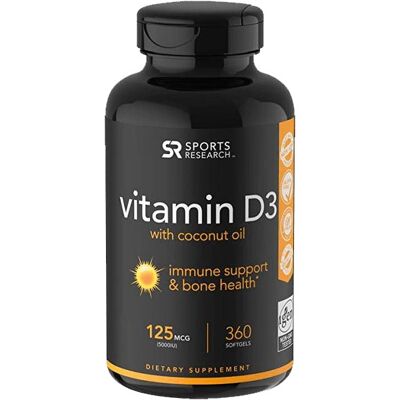 Vitamina D3 5000iu (360 cápsulas blandas)