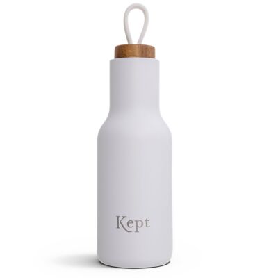 Botella de agua reutilizable con aislamiento al vacío de acero inoxidable Kept - Tiza - 600 ml