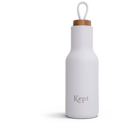 Botella de agua reutilizable con aislamiento al vacío de acero inoxidable Kept - Tiza - 600 ml