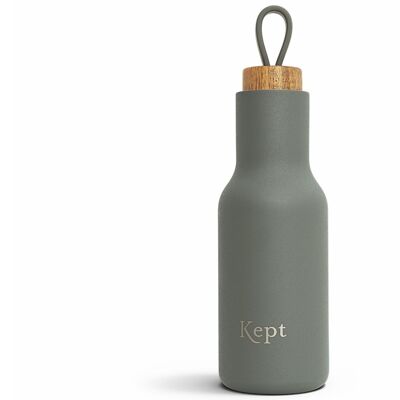 Botella de agua reutilizable con aislamiento al vacío de acero inoxidable Kept - Pizarra - 600 ml