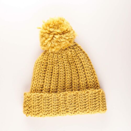 Bobble Hat Crochet Kit - Mustard