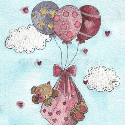 Tickled Pink (Girl) -  Greeting Card