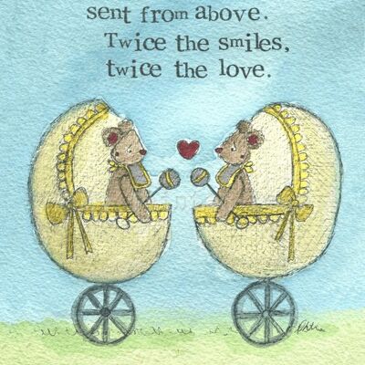 Twice the love (Twins)  - Greeting Card