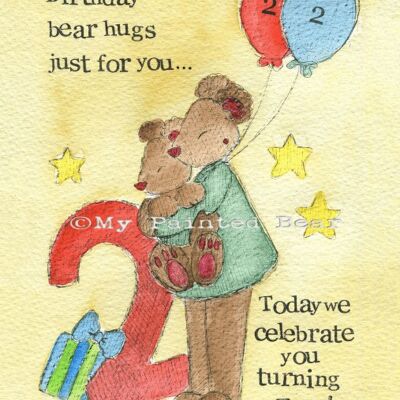 Birthday bear hugs- Greeting Card