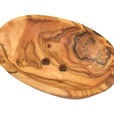 Jabonera ovalada de aprox. 9 – 11 cm de madera de olivo
