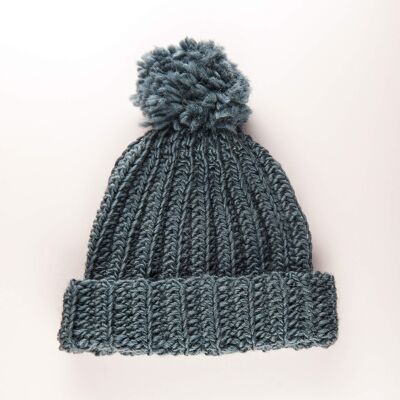 Bobble Hat Crochet Kit - Dark Grey